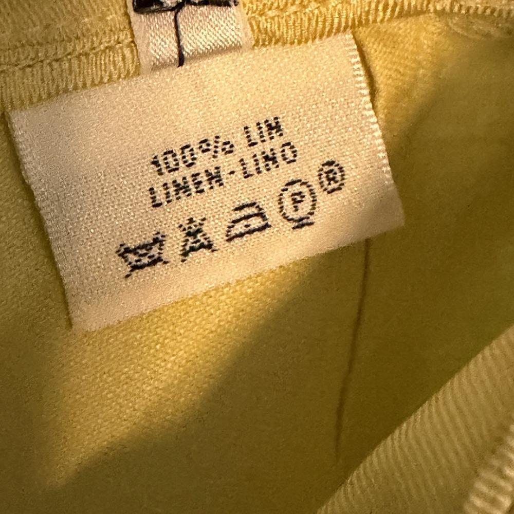 Hermès Paris Linen Trousers Yellow pockets Made in France‎ Size 38 EU - Picture 6 of 13